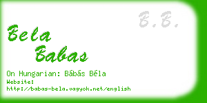 bela babas business card